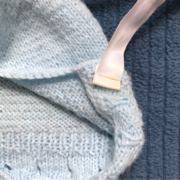 Hand knit baby sweater and bonnet - Picture 7 of 16